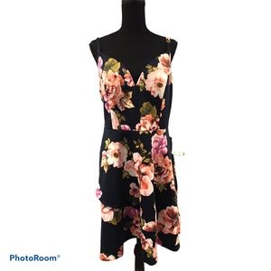 Speechless Floral Mini Dress - Black and Pink